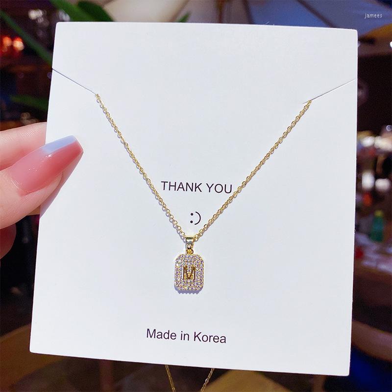 

Pendant Necklaces M Letter Titanium Steel Necklace Women's All-match Exquisite Clavicle Chain Fashion Models Light Luxury Niche