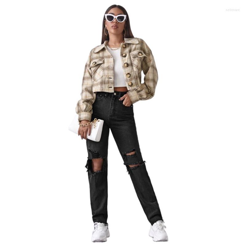 

Women's Jeans Black Straight Women High Waist Ripped Denim Pants Causal Baggy Loose Full Length Female Zipper Cargo Trousers