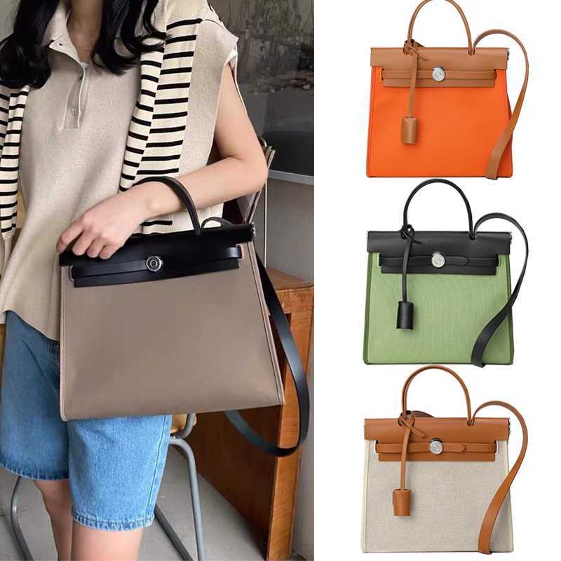 

Bags Herbag Luxury Fashion Bags Classic Canvas Collared Cowhide Bag 31 Outsewn Fashion Shoulder Bag Collared Handbag Fabric Bag Large Capacity Women's Bag, Beige6