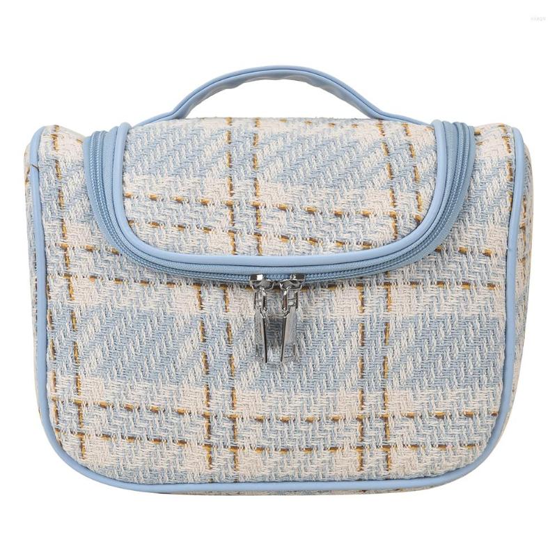 

Cosmetic Bags Women Bag Hanging Hook Woven Beauty Portable Large Capacity Multi-function Casual Toiletries Organizer, Black
