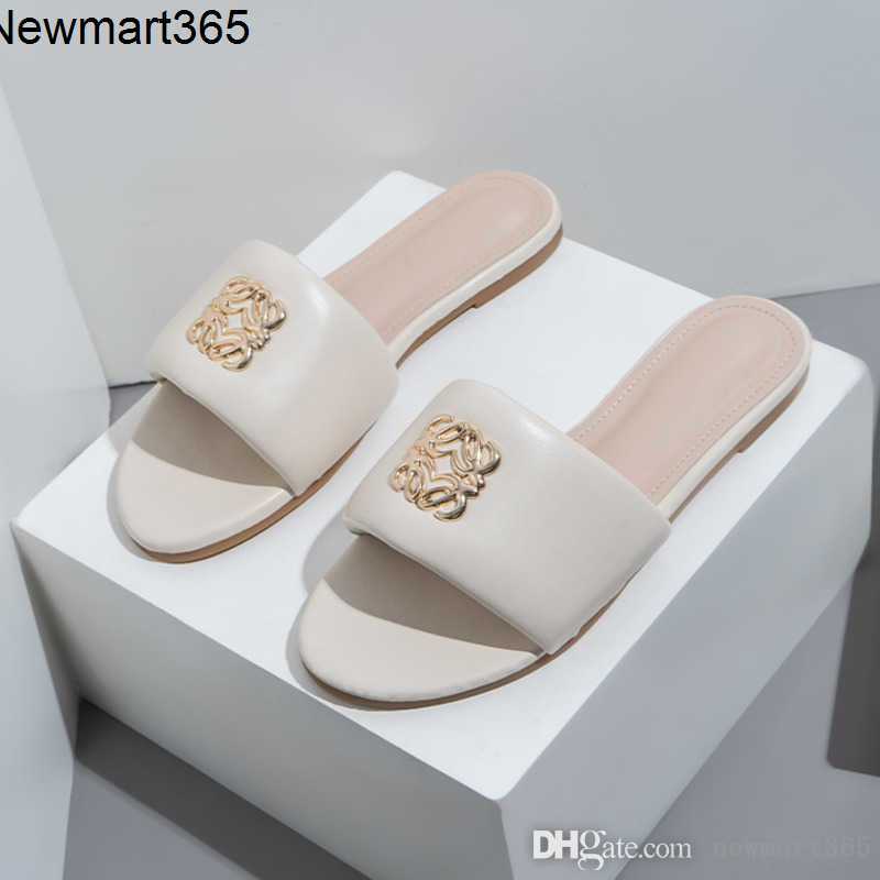 

Summer Slippers Vacation Beach Sandals Women's Outwear Slides Fashion Metal Button Shoes, Black