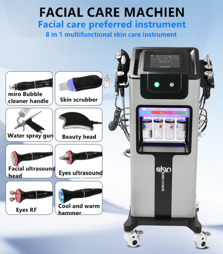 

8 in 1 Hyda Dermabrasion Water Oxygen Jet Peel Beauty Machine Facial Skin Cleaning Face Lifting Skin Rejuvenation Tightening Equipment