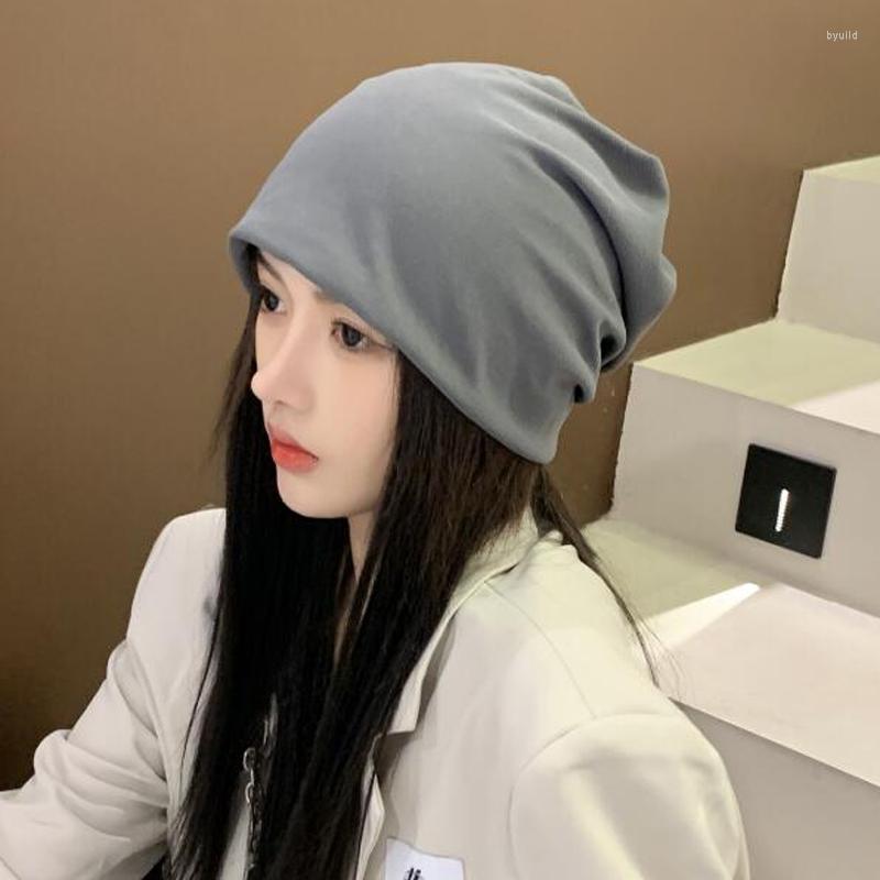 

Berets Men Winter Warm Hat Adult Knitted Casual Beanies Skullies Cotton Wool Hats For Brand Outdoor Cap Solid Gorros, White