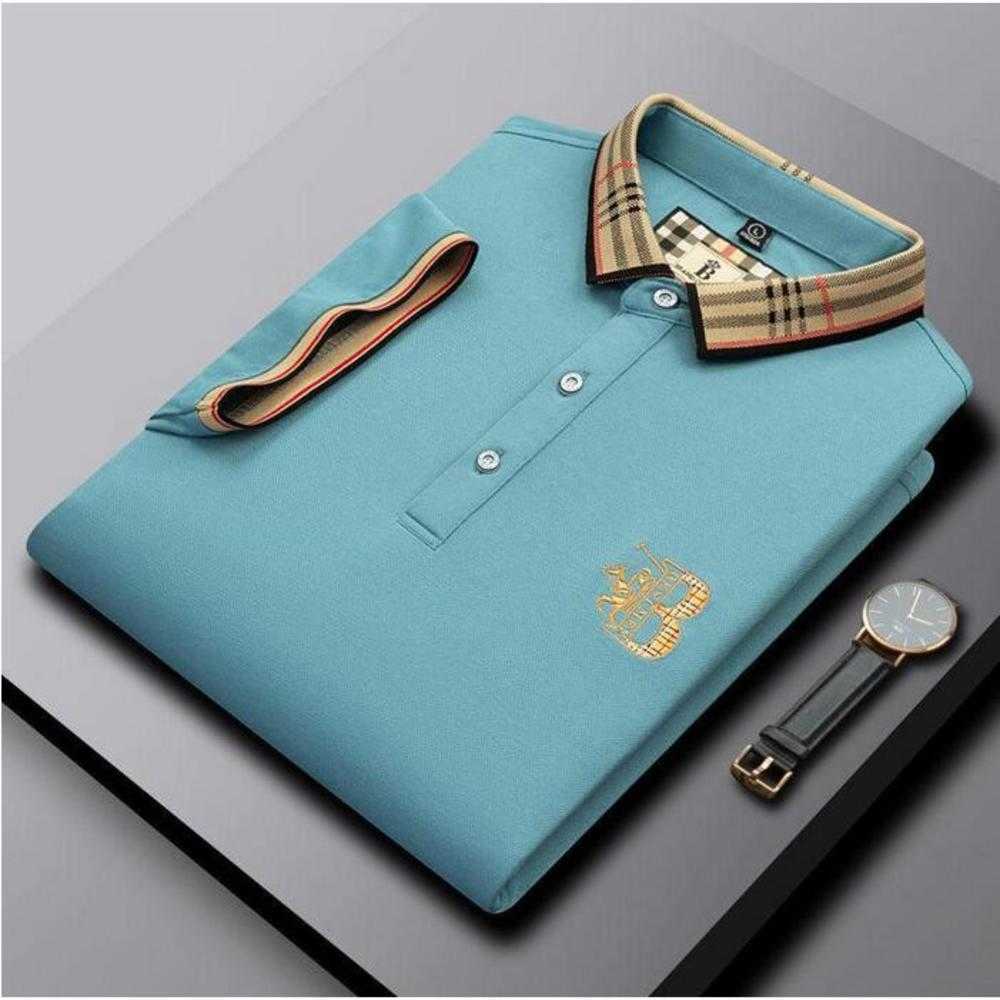 

High 2023 End Embroidered Short Sleeved Cotton Polo Shirt Men s t Korean Fashion Clothing Summer Luxury Top Asian Size m l xl xxl xxxl 005
