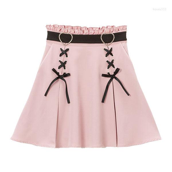 

Skirts Japanese Lolita Skirt For Women High Waist A Line Streetwear Loli Black Mini Female Harajuku Kawaii Casual Short