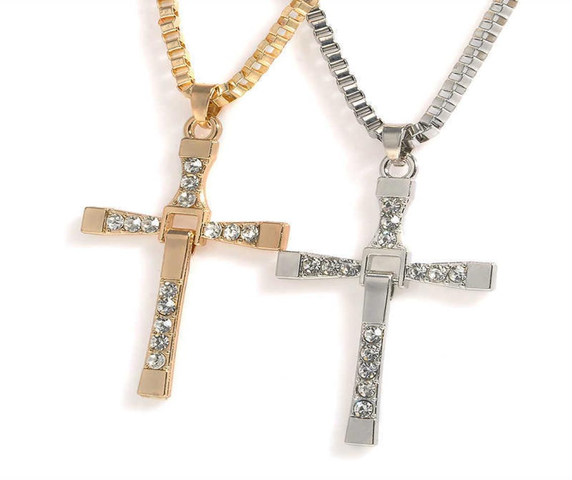 

12 Pcslot Punk Fast and Furious 8 Long Pendant Necklaces Whole Cross Necklace for Men X07075108167