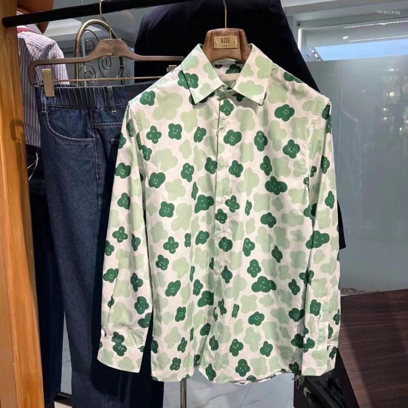 

Men's Casual Shirts Men's Gh0307 Fashion 2023 Runway Luxury European Design Party Style Clothing, Green