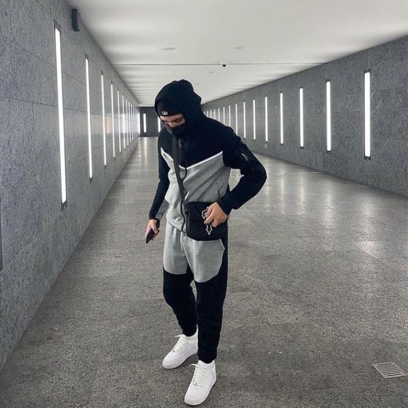 

Mens Tracksuit European and American Sports Suit Hoodie Fashion Leisure Sets Zipper Hoodies Trousers Two-piece Suit, Multi