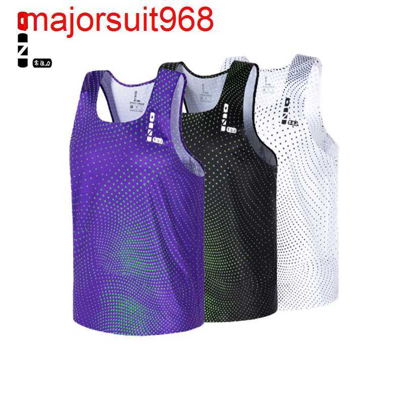 

New Spring Summer Sports All Sky Star Running Marathon Competition Men's Sweat-absorbing and Sweat-wicking Reflective Tank Top, Purple