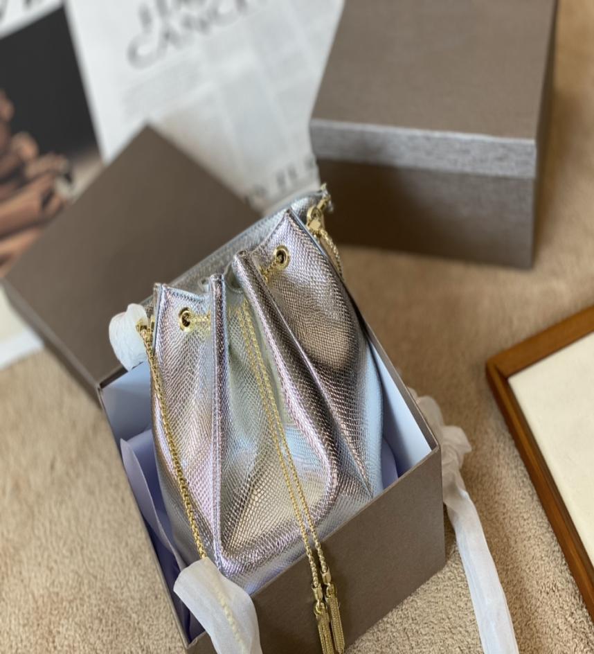

Classic 2022 Luxury Designer Shoulder Bags Snake Print Leather Tote Bag Girls Fashion Ladies Crossbody Copper Chain Bucket Tote Ba8524825, Sky blue