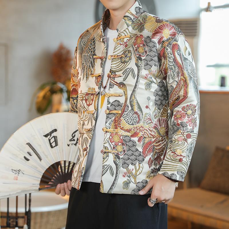 

Men's Jackets Chinese Style Tang Suit Men's Coat Loose Plus Size Fat Jacket Layman Buckle Top Tide, Tad-7874
