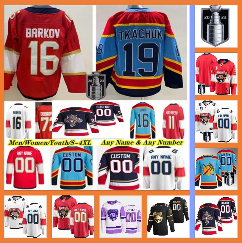 

Stanley Cup Final Hockey Jersey Ice Hockey Matthew Tkachuk Jerseys MNHLMF Aaron Ekblad Aleksander Barkov Sergei Bobrovsky Navy Blue Red White Stitched For Man, Color