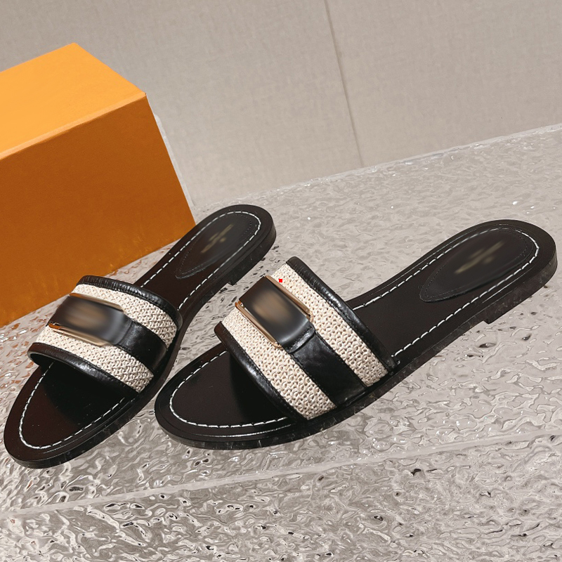 

2023 Fashion all colors slides slippers shoes running casual outdoor sneaker good perfect leather ladies sandals size us 4.5-8.5 -234, Picture color