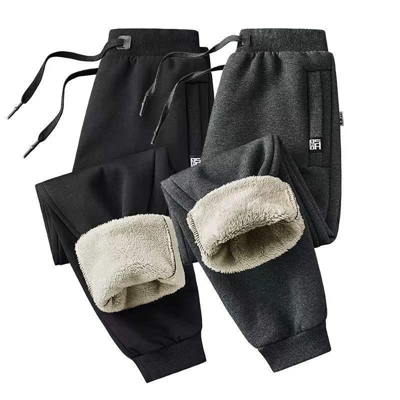 

Men's Pants Winter Fake Wool Thick Warm Fleece Sweatpants Men Joggers Sportswear Zipper Pocket Casual Track Plus Size 6XL 7XL 8XL, Black pj 668-a3-1069