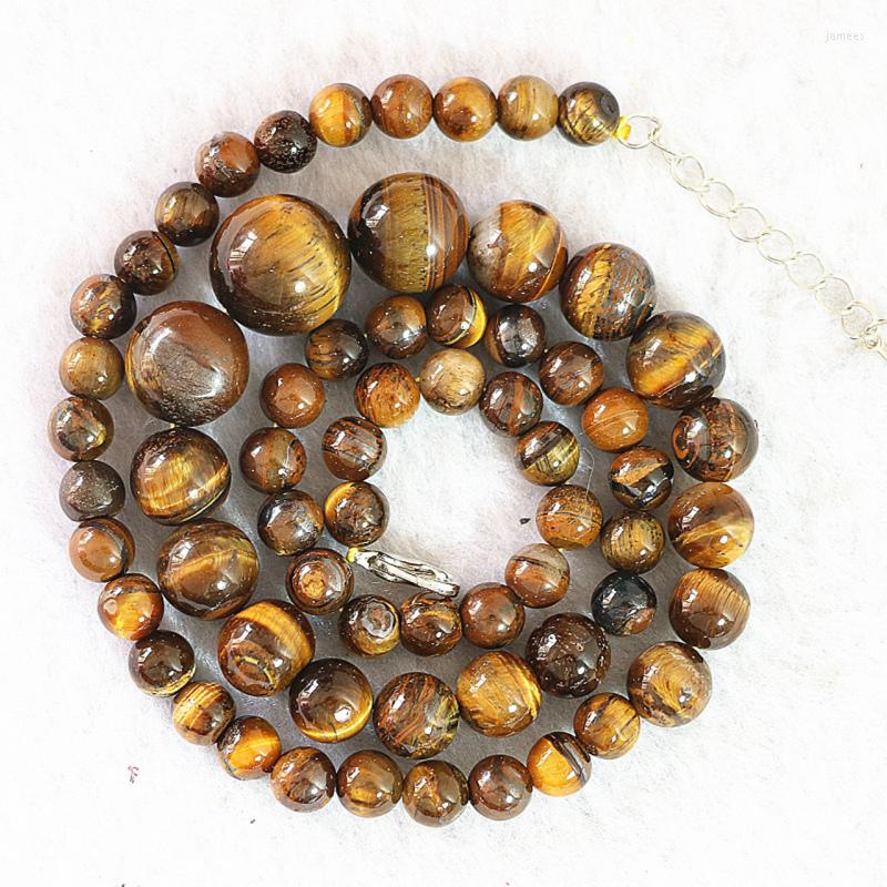 

Chains Yellow Tiger Stone 6-14mm Round Loose Beads Handmade Necklace 18"B630