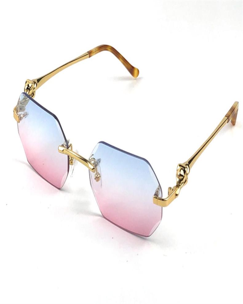 

Sunglasses new retro Piccadilly irregular crystal cut lens eyewear 02818 frameless animal legs fashion avantgarde design uv400 li8990995
