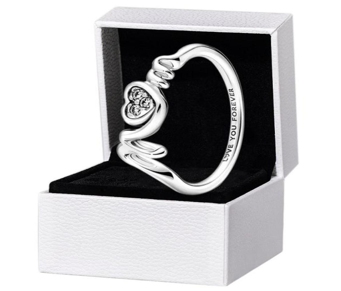 

Mom Pave Heart Ring 925 Sterling Silver Mother039s Day gift Jewelry with Original Box Set For pandora CZ diamond Love you Rings6299000