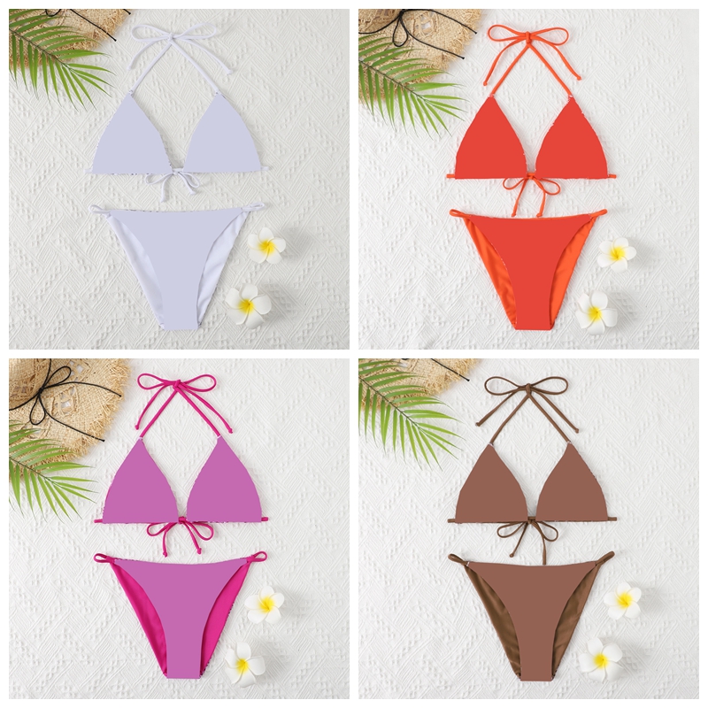 

Swimsuit Female Designer Women' Bikini Set Sexy Triangle Top Suspender Tropical Print Fashion Low Waist 40811 40812 40813 40814