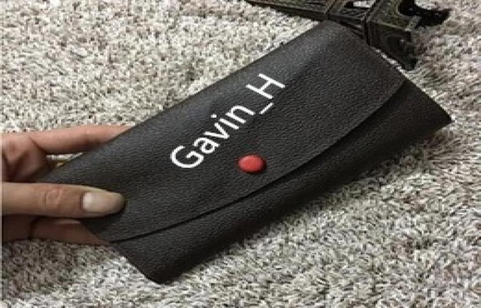 

19cm Long Fashion designers clutch Lady wallets Genuine leather wallet with box dust bag 601368065976, Red