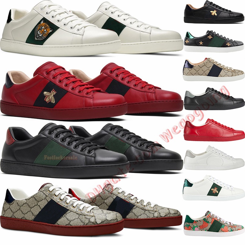 

Outdoor Designers Shoes Ace Bee Sneakers High Quality Black White Leather Casual Trainers Embroidery Tiger Stars Snake Green Red Striped Mens Woman Walking, 23