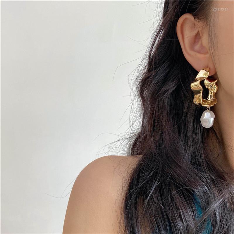 

Dangle Earrings Irregular Metal Ring Atmosphere Exaggerated Black Retro Personalit Net Red Personality Square