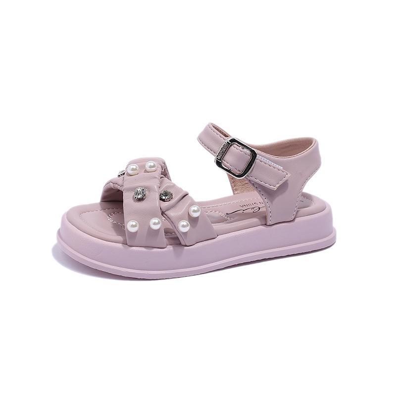 

Sandals Baby Shoes Jelly Kids Footwear Fashion Beach Summer Girls Pearl Diamond Princess Flats F11447, C3