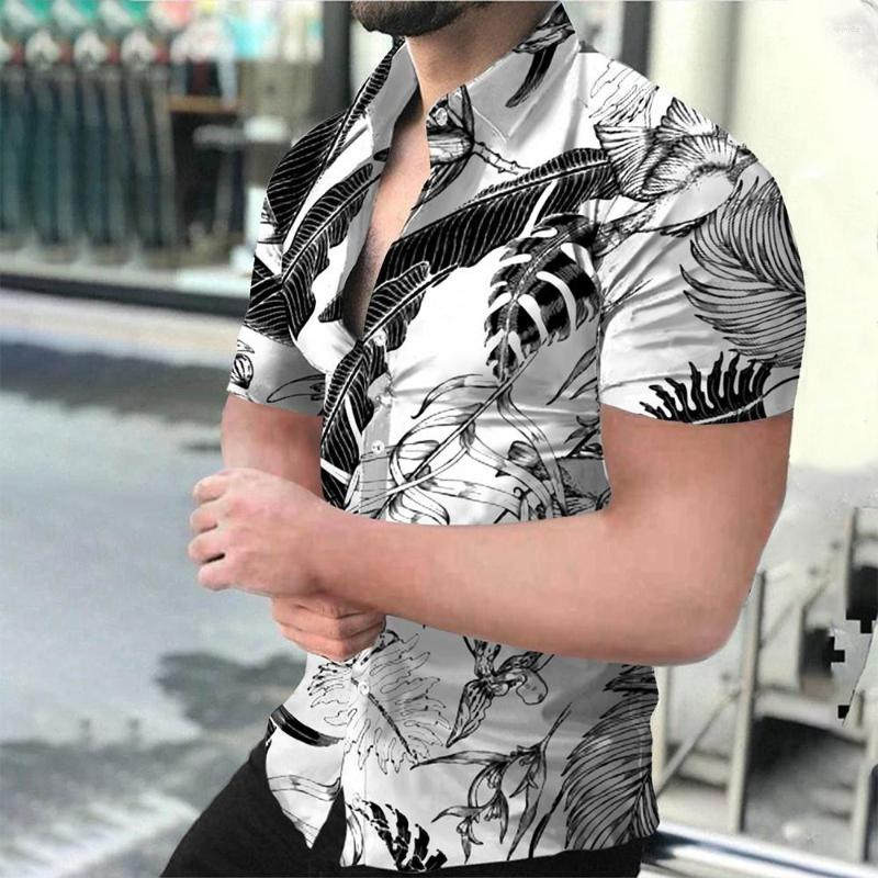 

Men's Casual Shirts Men's Fashion Loose Hawaiian Button Up Short Sleeve Shirt 2023 Male Summer Beach Style Versatile Fold Collar Blouses, Csl-0012