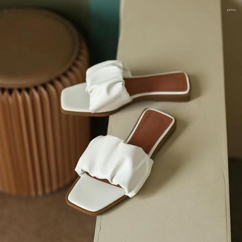 

Slippers Female Summer Outside Women Sandals Flip Flops Pantuflas De Mujer Ladies Shoes Designer Mules 2023, Apricot