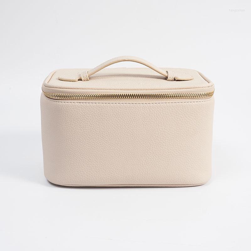 

Cosmetic Bags Large Capacity Mkeup Bag Portable PU Leather Travel Waterproof Toiletry Cosmetics Storage, Beige