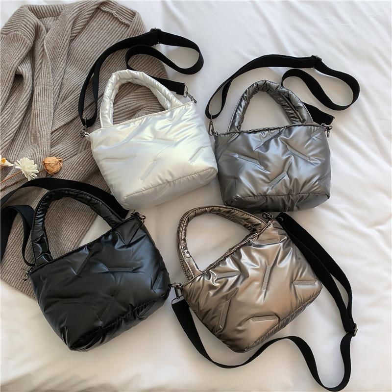 

Evening Bags Winter Space Cotton Shoulder Bag For Woman Handbags High Quality Fashion Down Sense Of Luxury Designer Ladies Crossbody, Champagne