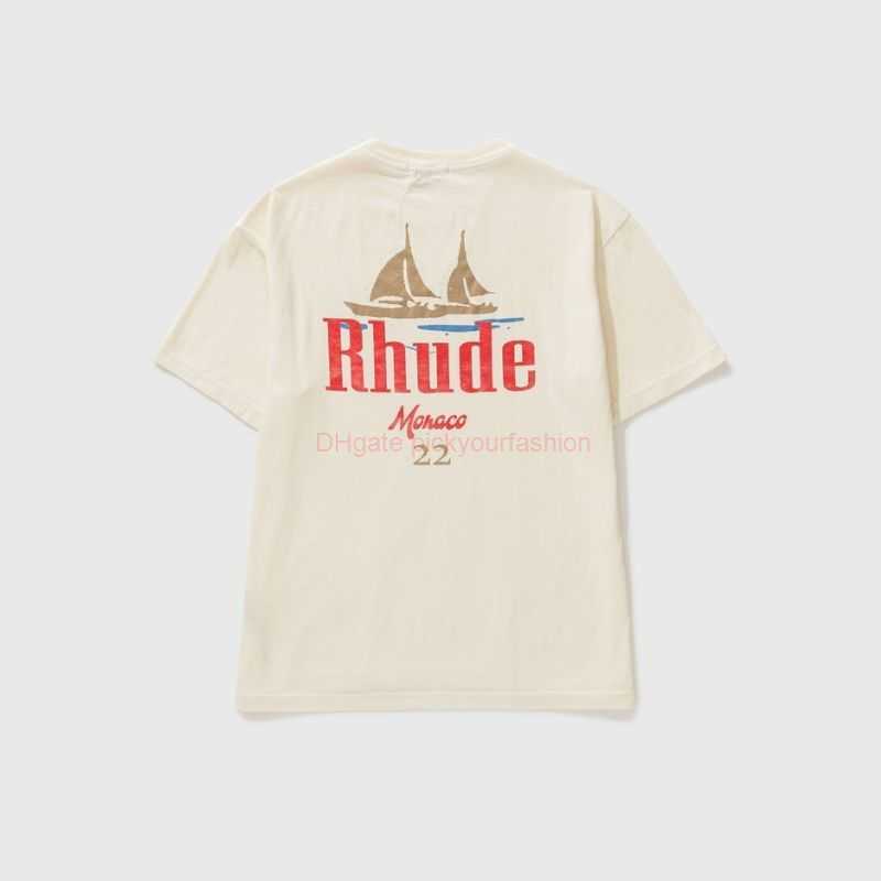 

Designer Fashion Clothing Tees Tshirt Rhude Sailing Tee Short Sleeve T-shirt Men's Hbx Cotton Streetwear Tops Casual Sportswear Rock Hip hop for sale, White short sleeves