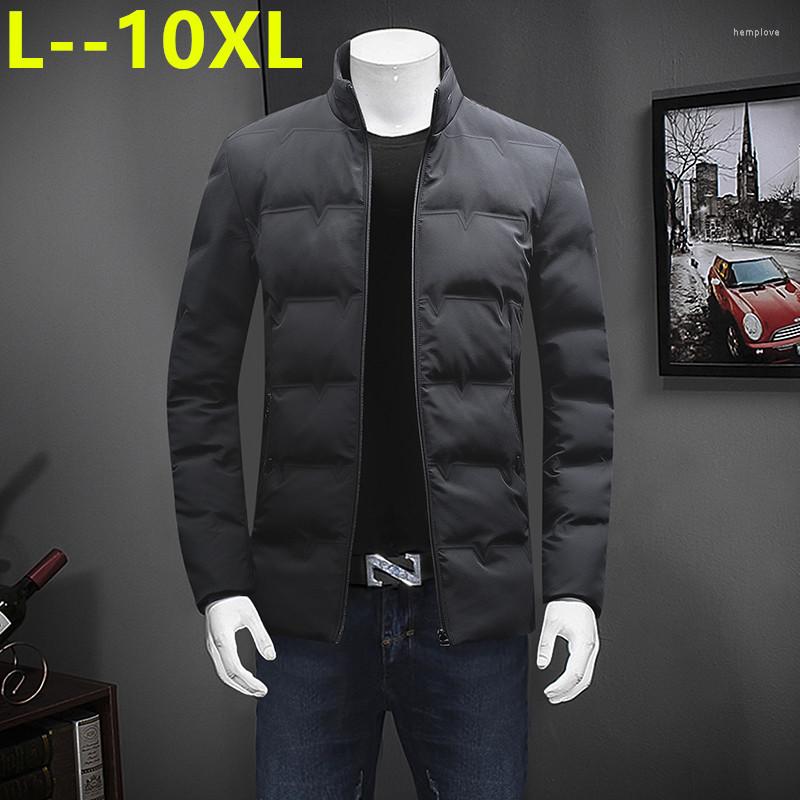

Men's Down 10XL 8XL 6XL Winter Jacket Men 2023 Fashion Stand Collar Male Parka Mens Solid Thick Jackets And Coats Man Parkas, Black