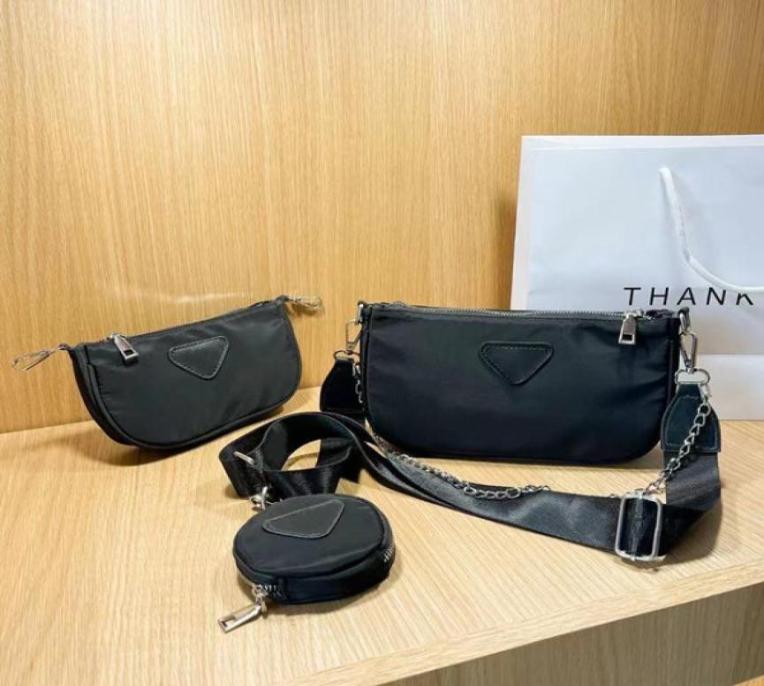 

selling Designer Luxury Plain black Shoulder Bags Nylon canvas Handbags wallet women Chains bags Crossbody bag Hobo purses tot1005817