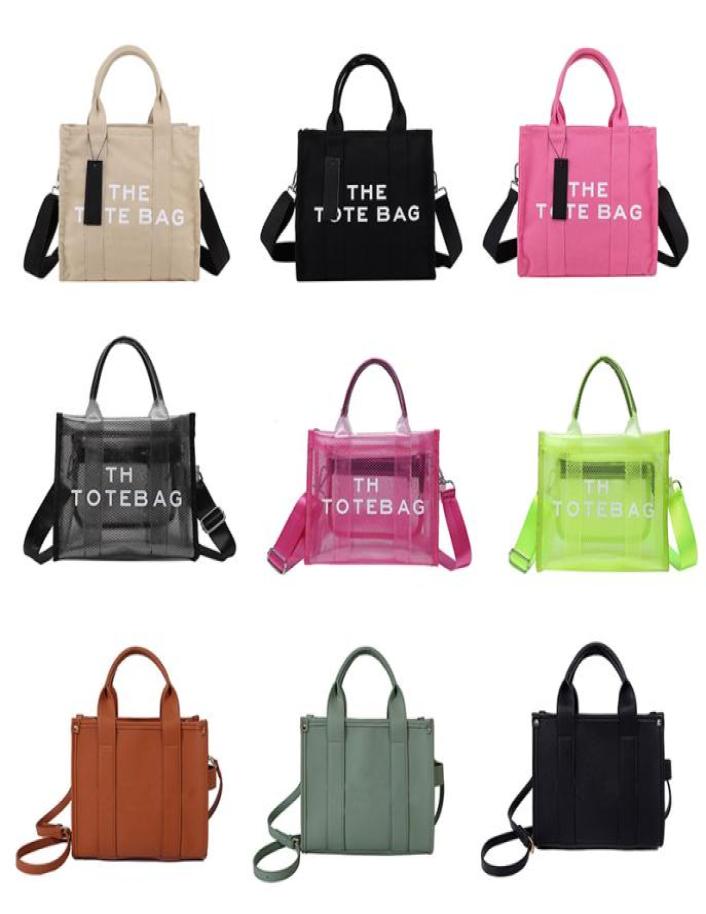

The Tote Bags Evening Bags Fashion PVC Handbags with glasses 29 Colors Cool Transparent Mini Large canvas leather Womens Designer 8141124, Fuchsia
