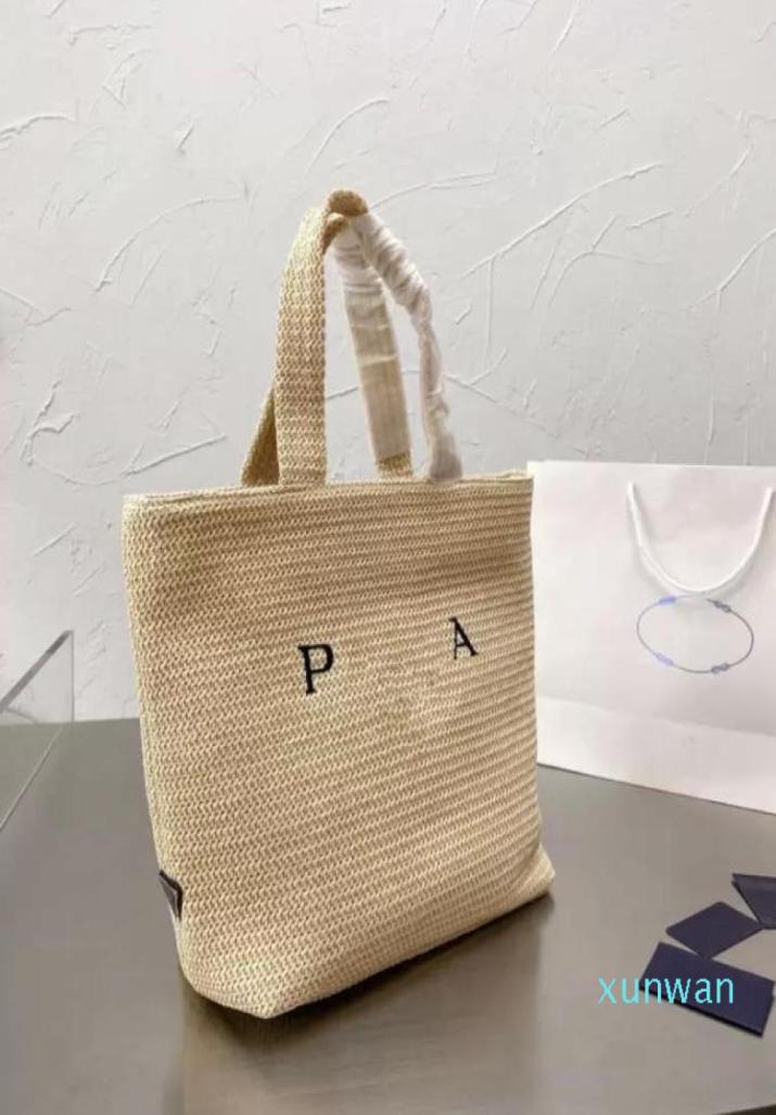 

2021 P Shopping bag apricot fashion designer bag straw woven bag highend brand large capacity practical allmatch5113880, Beige