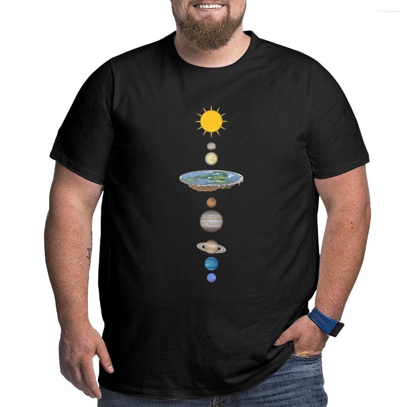 

Men's Polos Flat Earth Solar System T-Shirt Big Tall Tees Plus Size 4XL 5XL 6XL Tops Short Sleeve Tee Tshirts For Men, Black