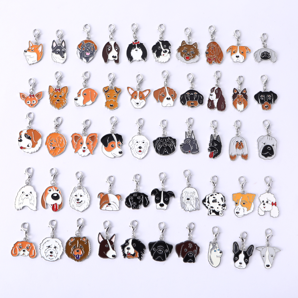 

10PCS/LOT Enamel Dog Charm for Jewelry Making Earring Pendant Bracelet Necklace Charms Accessories headset bag headphone