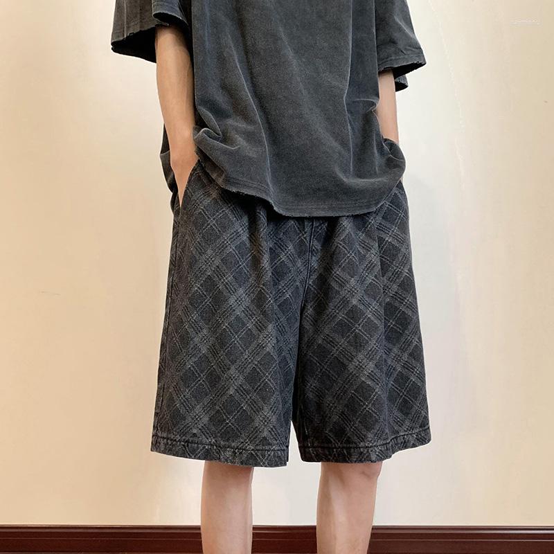 

Men's Shorts 2023 Summer Casual Men's Loose Fitting Straight Denim Wide Leg High Street Short Jeans Pants Sports Men Clothing, Black