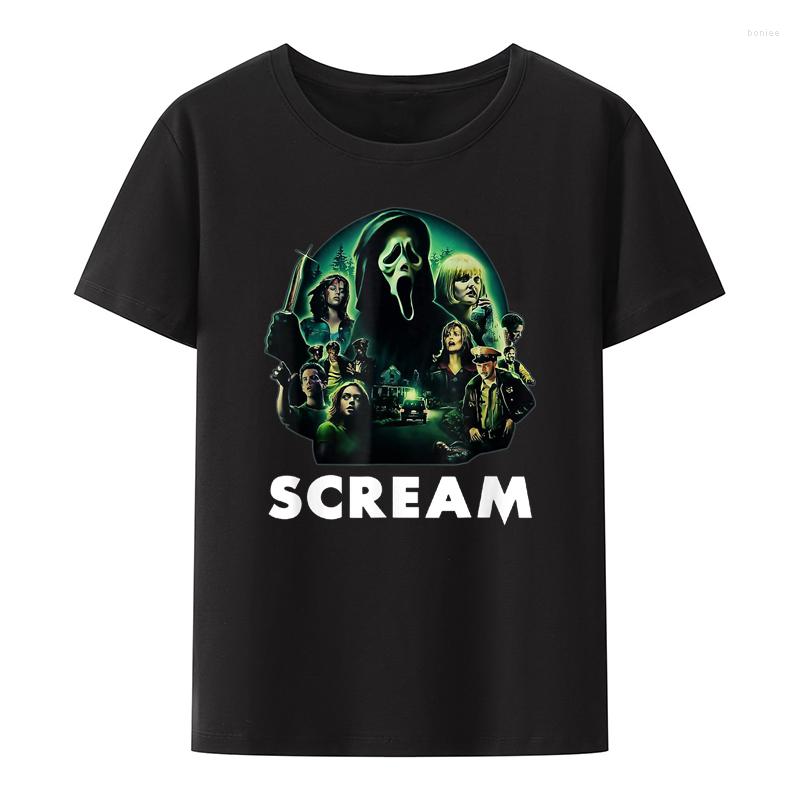 

Men's T Shirts Lets Watch Scary Movies Scream Horror Halloween Shirt Ghostface Gothic Skull Print Cool Tee Novelty Funny Graphic Tops, Lm71635-black
