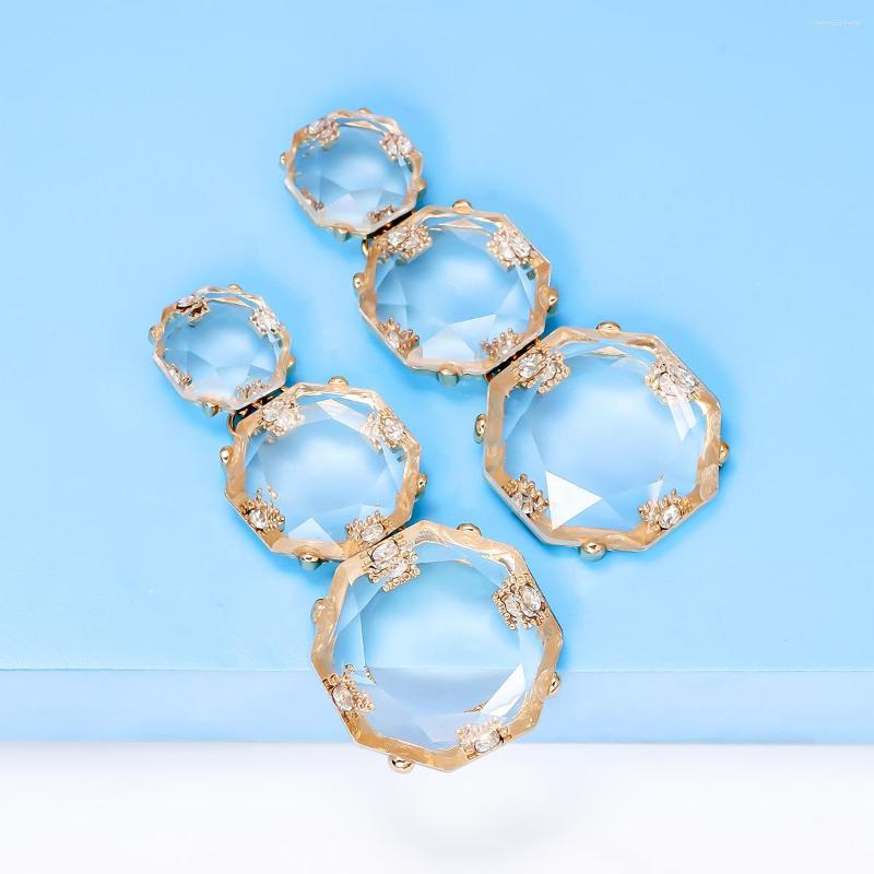 

Dangle Earrings JURAN Trendy Brand White Transparent Crystal Round Geometric Long Drop For Women Exaggerate Statement Jewelry Gifts