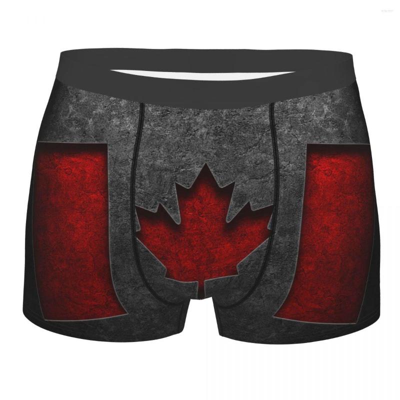 

Underpants Custom Canada Flag Underwear Men Stretch Textured Boxer Briefs