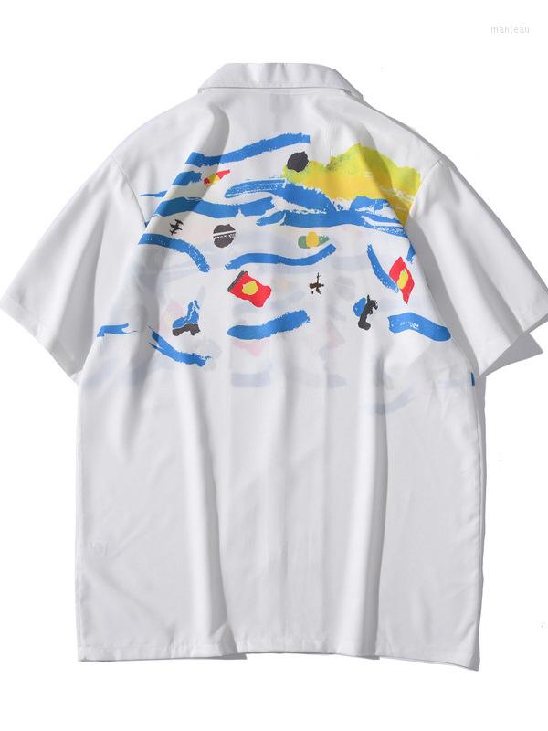 

Men's Casual Shirts Hawaiian Pi Shuai Summer Short Sleeve Shirt For Men's Korean Version Trend Loose Beach Blouse, 64