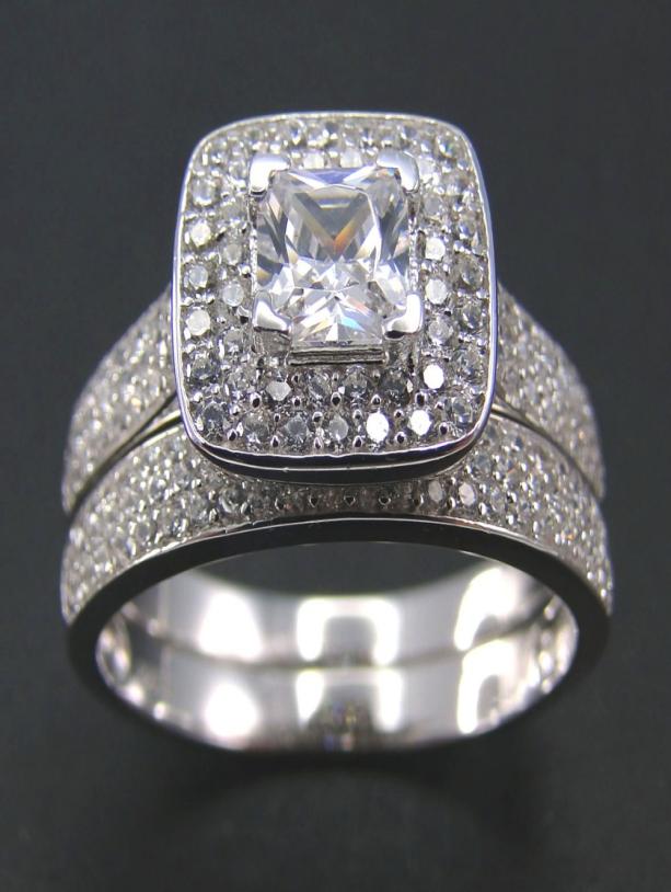 

Wedding Ring Sets 100 925 Sterling Silver Fine Jewelry Women Set Engagement Gift Size 4567891011 2105241015547