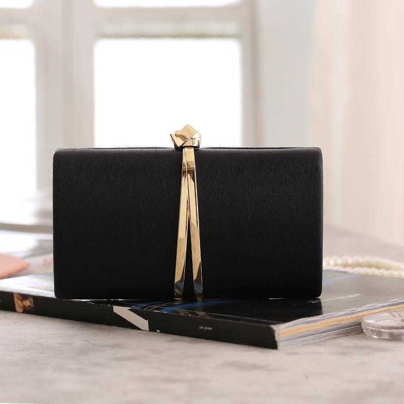 

Womens Fashion Hand Bag Small Square Dinner Shoulder Diagonal Pu Wholesale, Black