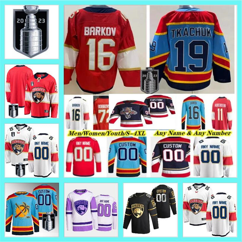 

2023 Stanley Cup Final Hockey Jersey leksander Barkov Matthew Tkachuk MNHLRR Sergei Bobrovsky Carter Verhaeghe Sam Bennett Reinhart Brandon Montour Aaron Ekblad, Color