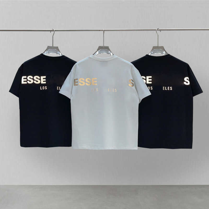 

oversize t shirt fashion cotton sweatshirt men women ess designer Tshirt round neck tee 3m reflective short sleeved Tshirts mens casual plus size clothing, White