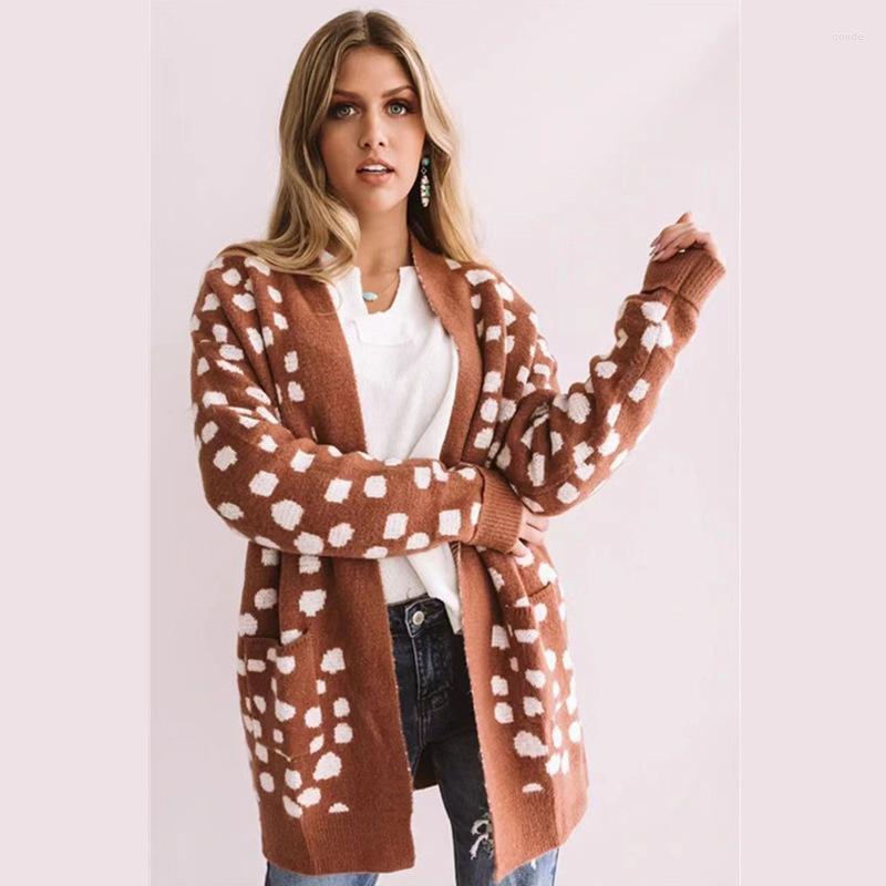 

Women' Knits Elegant Long Cardigan For Women Sweater Office Lady Knitwears Outerwears Sweaters Warm Thick Coat Mujer Cardigans Gilet, Khaki