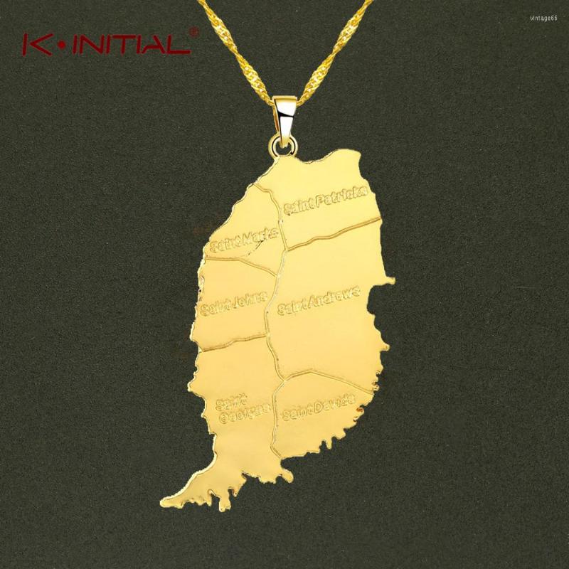 

Pendant Necklaces Kinitial Fashion Grenada Island Design Map Man Punk Necklace Jewelry Copper Maps Wholesale