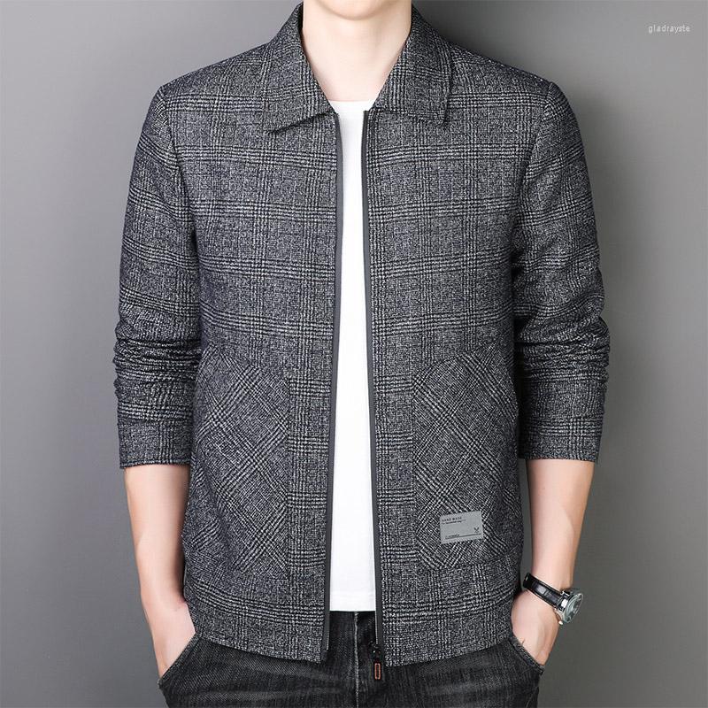 

Men's Jackets 2023 Spring Autumn Men Clothes Casual Zip Up Streetwear Bomber Plaid College Baseball Uniform Jacket OverSize, Yhb2219 4