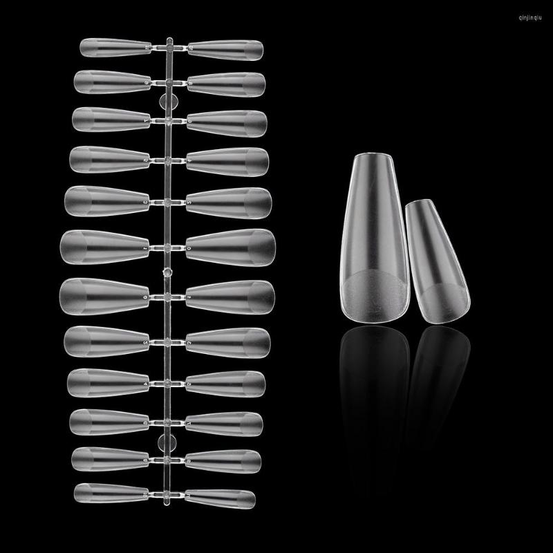 

False Nails 5sets/120pcs No Polishing Coffin Artificial Fingernails Ultra Thin Clear Matte Tips For Extension Press On, S09-5sets
